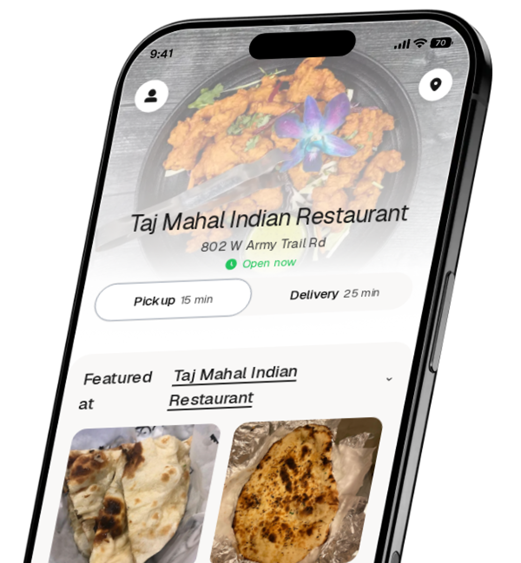 Taj Mahal Indian Restaurant app preview